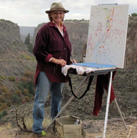 Kathleen Paints Rio Pueblo Taos