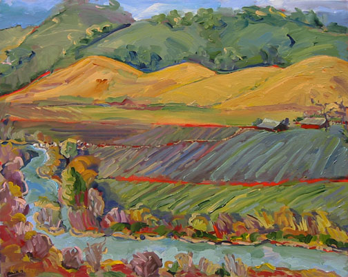 Sonoma County Vineyards Wineries California paintings Rio Lindo