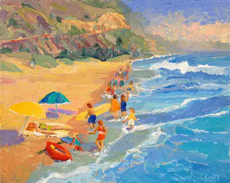 Kathleen Elsey paintings Stinson Beach Fog Rolling In