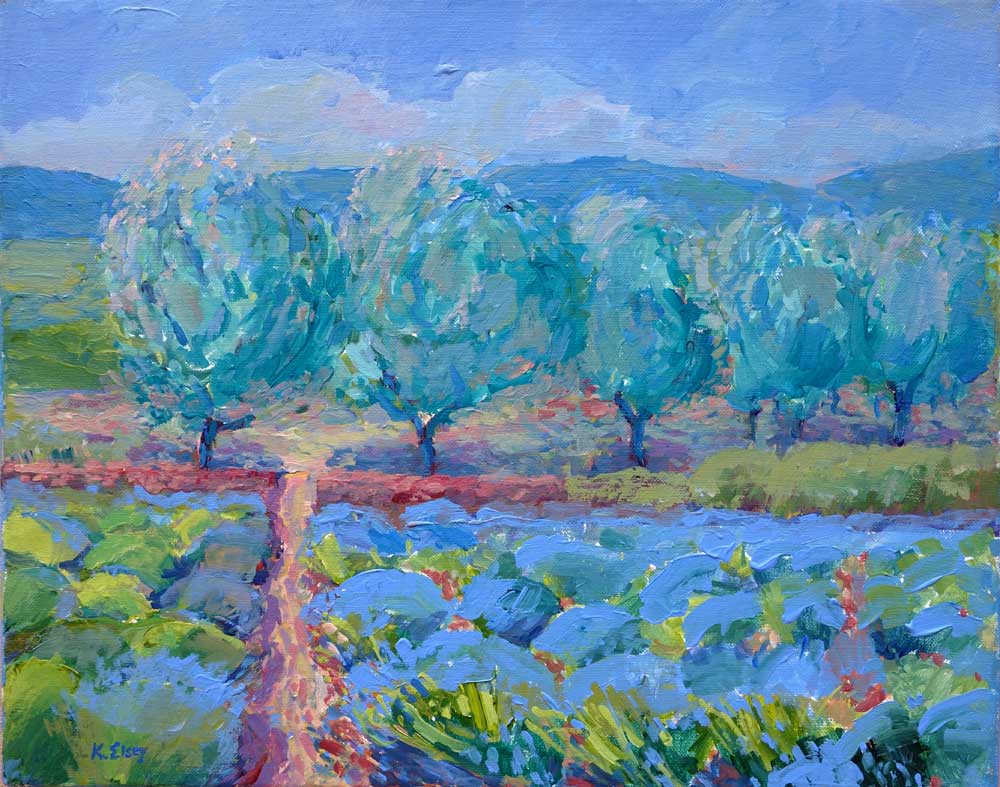 Lavender vineyard Paintings Matanzas Creek Winery Sonoma County