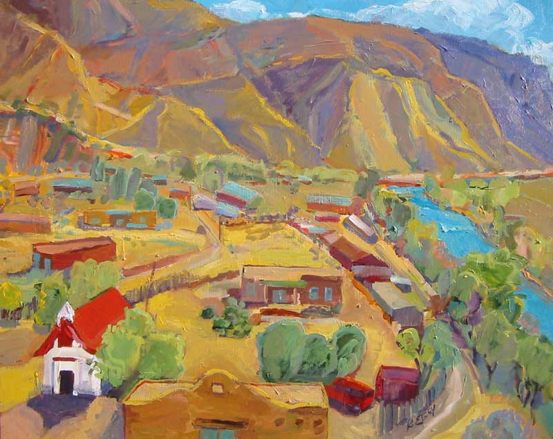 Kathleen Elsey Painting Workshop, Southwest Paintings, Pilar, Summer Afternoon