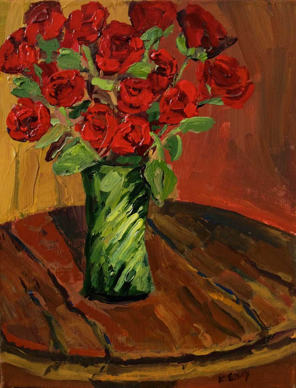 Kathleen Elsey painting workshop Santa Barbara workshop Red Roses