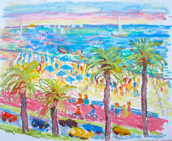 Kathleen Elsey paintings Mediterranean French Riviera Beach painting