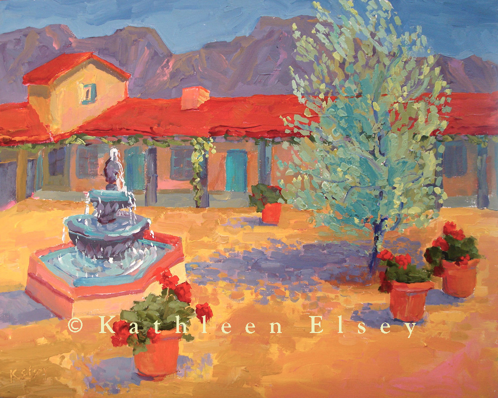 Old Adobe with Olive Trees