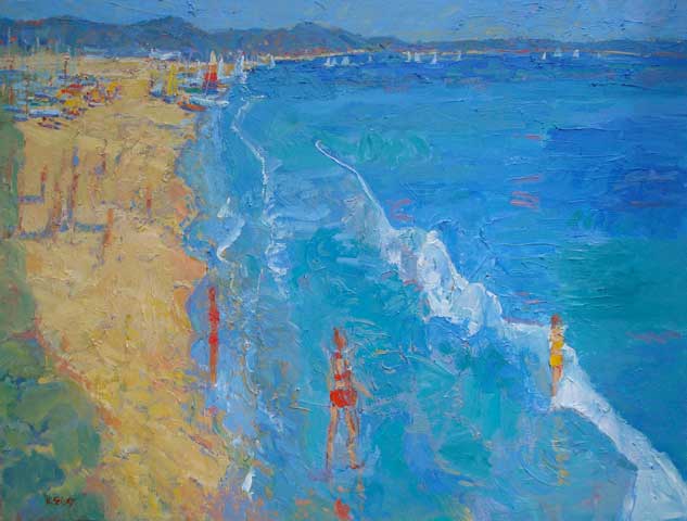 Kathleen Elsey Beach Painting The Salty Edge