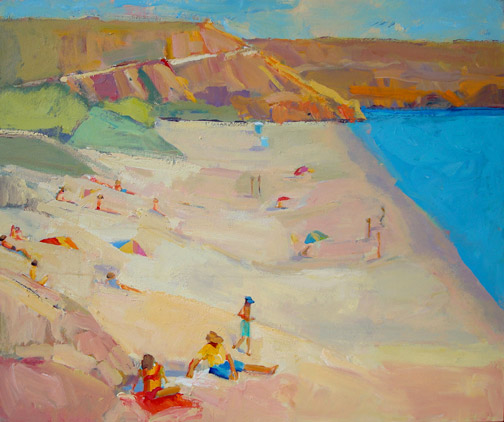 Kathleen Elsey painting Stinson Beach Hot Day