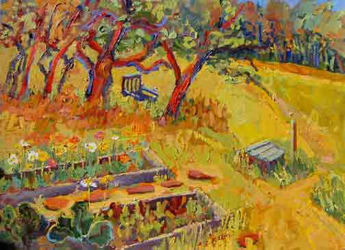 Kathleen Elsey Painting Workshops Paintings Acrylic Kathy's Garden Sonoma