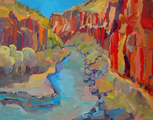 Kathleen Elsey Painting WorkshopsRio Grande at John Dunn Bridge