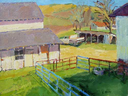 Kathleen Elsey paintings, California paintings barn painting Old Barn, Sedgwick