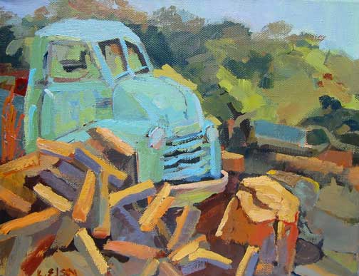 Kathleen Elsey painting workshop Santa Barbara CaliforniaWood Truck